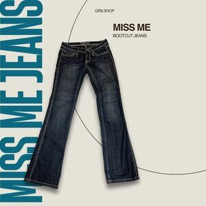 Miss Me Womens Bootcut Jeans Size 25 Dark Wash Embroidered Back Pockets